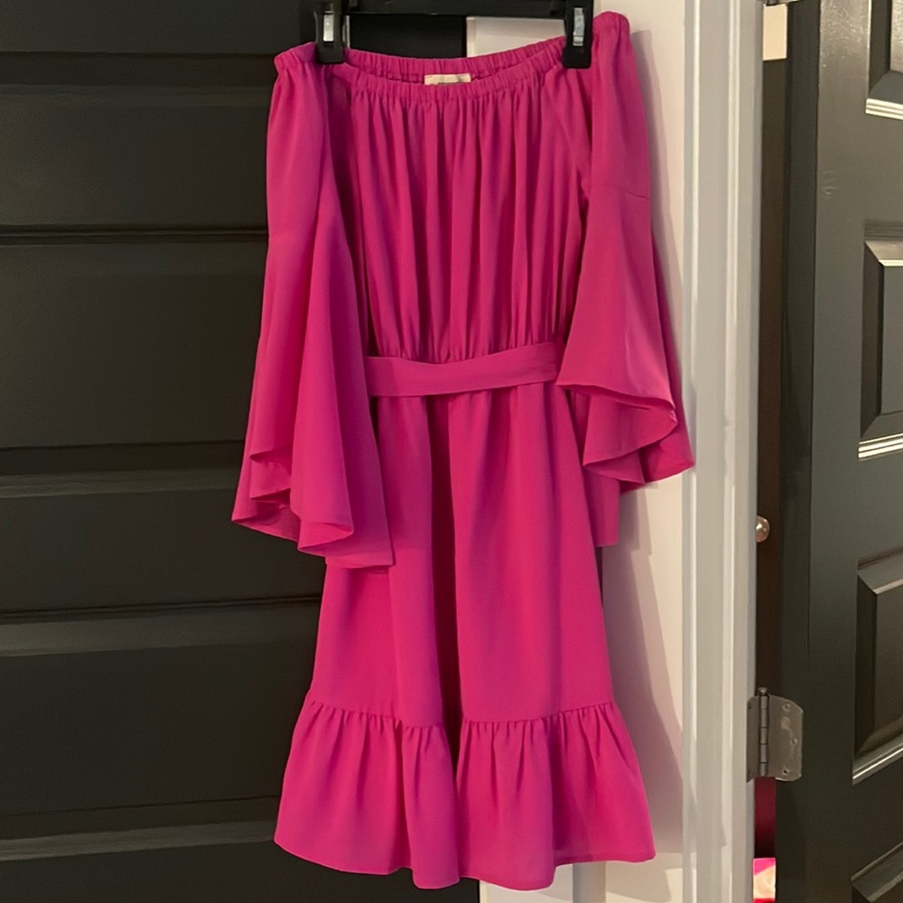Pink Off The Shoulder Dress